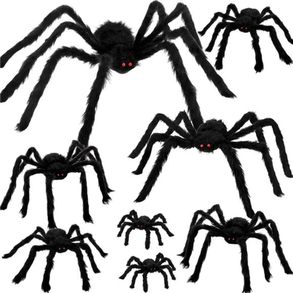 Spider Decorations, 8PCS Giant Spiders Outdoor Halloween Decorations